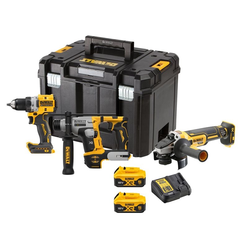 Dewalt Kombikit DCK355P2T 18V, 3 maskiner, 2 stk 5,0Ah-batterier & TSTAK